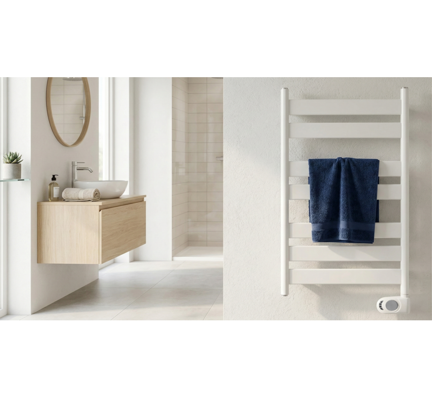 Adax Wave elektrische handdoekradiator 300 - 750Watt White