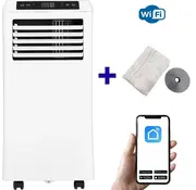 Mobiele airco Wifi ontvochtigen en ventileren met raamafdichting en luchtreiniger 9000btu