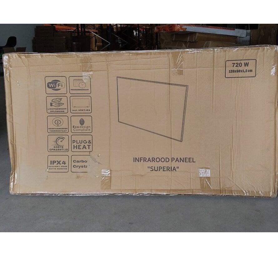 Tweedekans - QH-SP Wifi remote control verplaatsbaar infraroodpaneel- 720Watt 60 x 120 cm