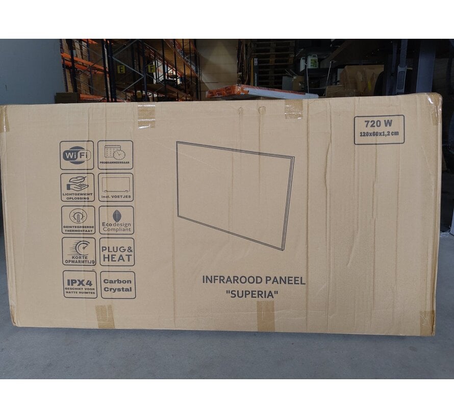 Tweedekans - QH-SP Wifi remote control verplaatsbaar infraroodpaneel- 720Watt 60 x 120 cm