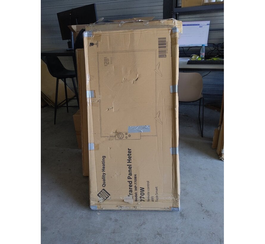 Tweedekans - QH-SP Wifi remote control verplaatsbaar infraroodpaneel 350, 450 en 770Watt - 770Watt 60 x 120 cm