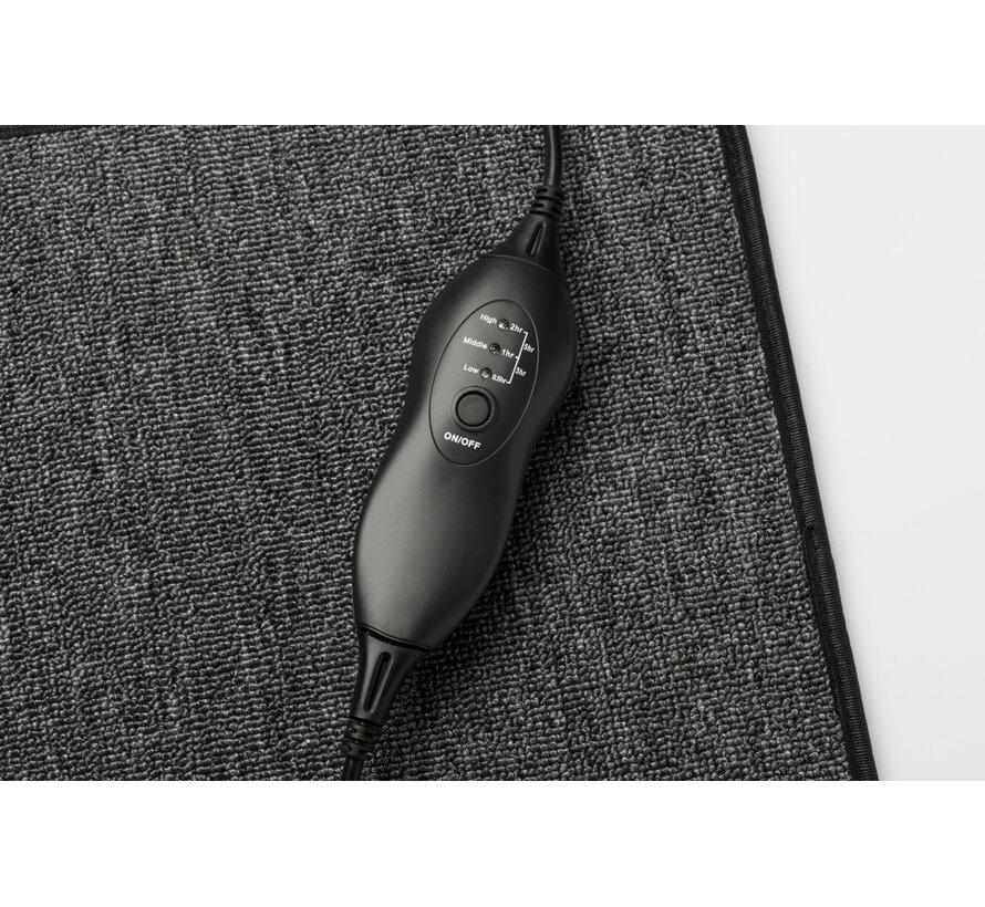 Tweedekans - Warmte mat vermogen instelbaar met controller en timer functie - V14 - Antraciet 40 x 60 cm met controller