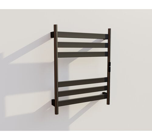 Tweedekans - Elektrische handdoek radiator zwart met thermostaat A-CS06G-B - Zwart