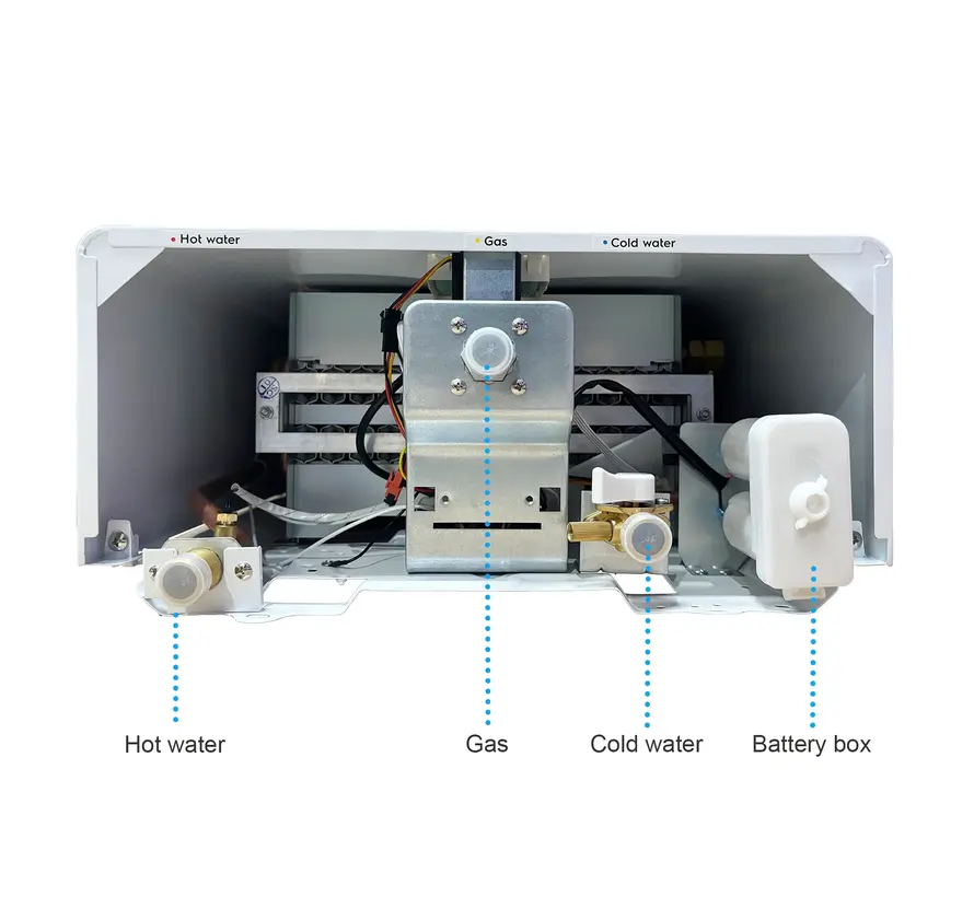 EcoTherm Electronische geiser Digitaal 14L Low Nox Propaan open kamer