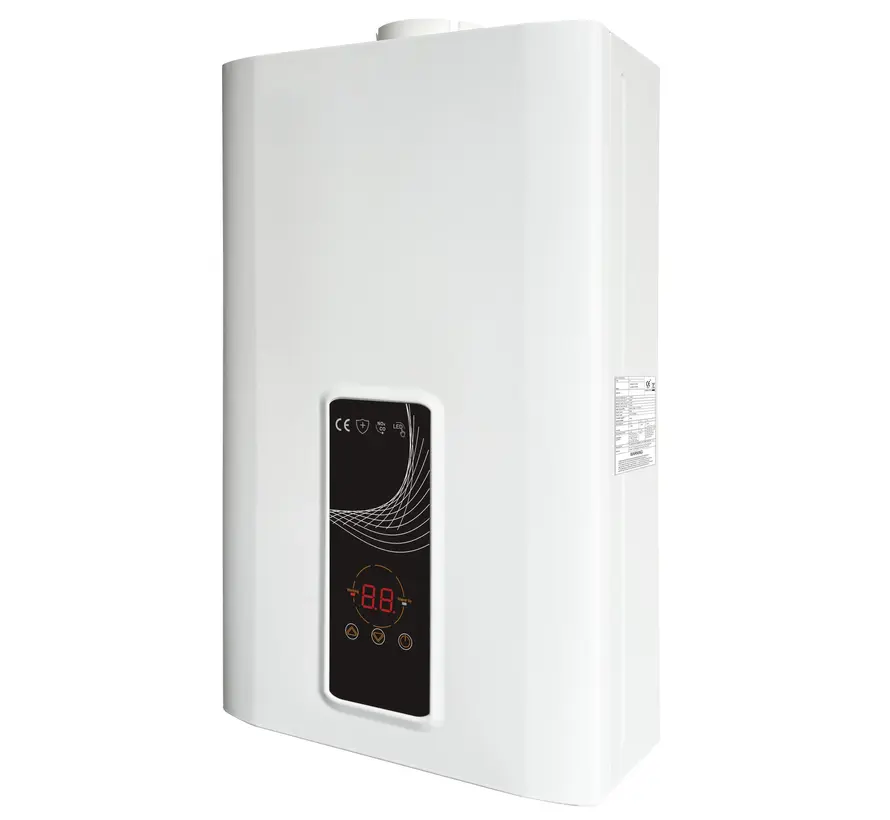 EcoTherm Electronische geiser 230V Digitaal 13L Low Nox Propaan gesloten kamer