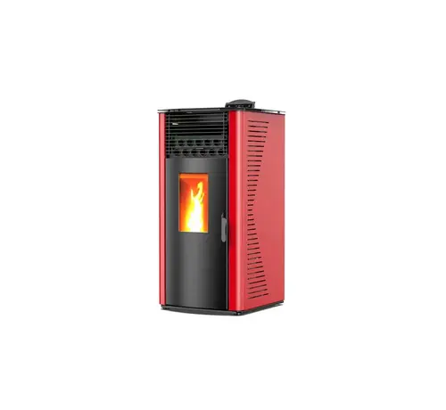 Pelletkachel - 12.2 kW 100 - 120 m² - 5 niveaus - timer - KM1202A - Rood