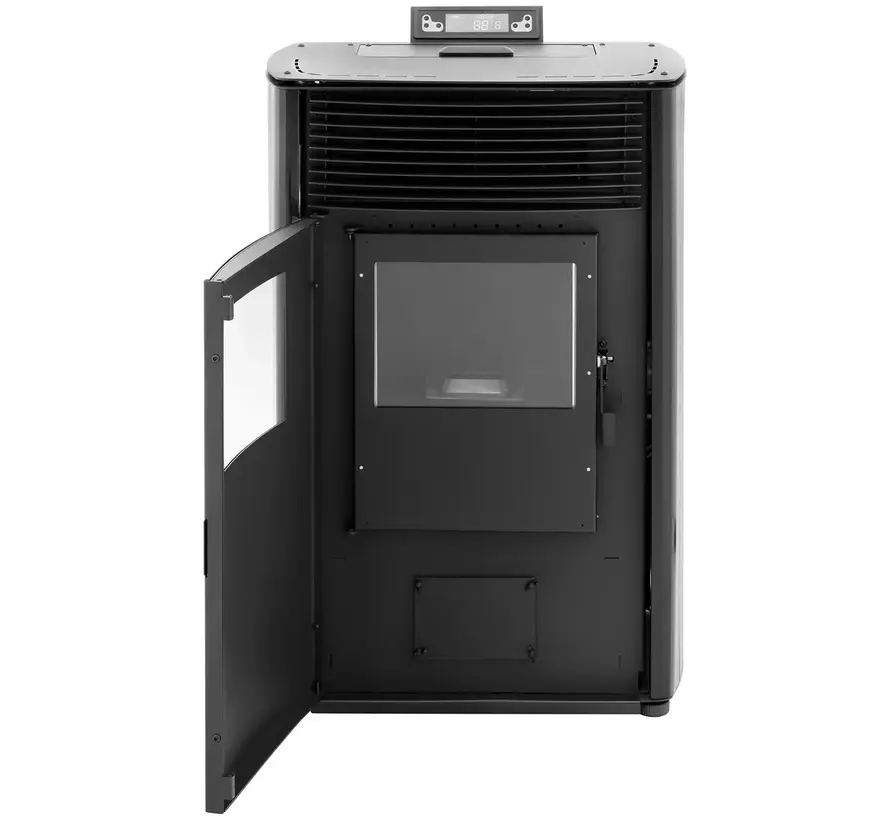 Pelletkachel - 13.1kW - voor 80-100 m2 - 5 niveaus - timer - CR04 Black