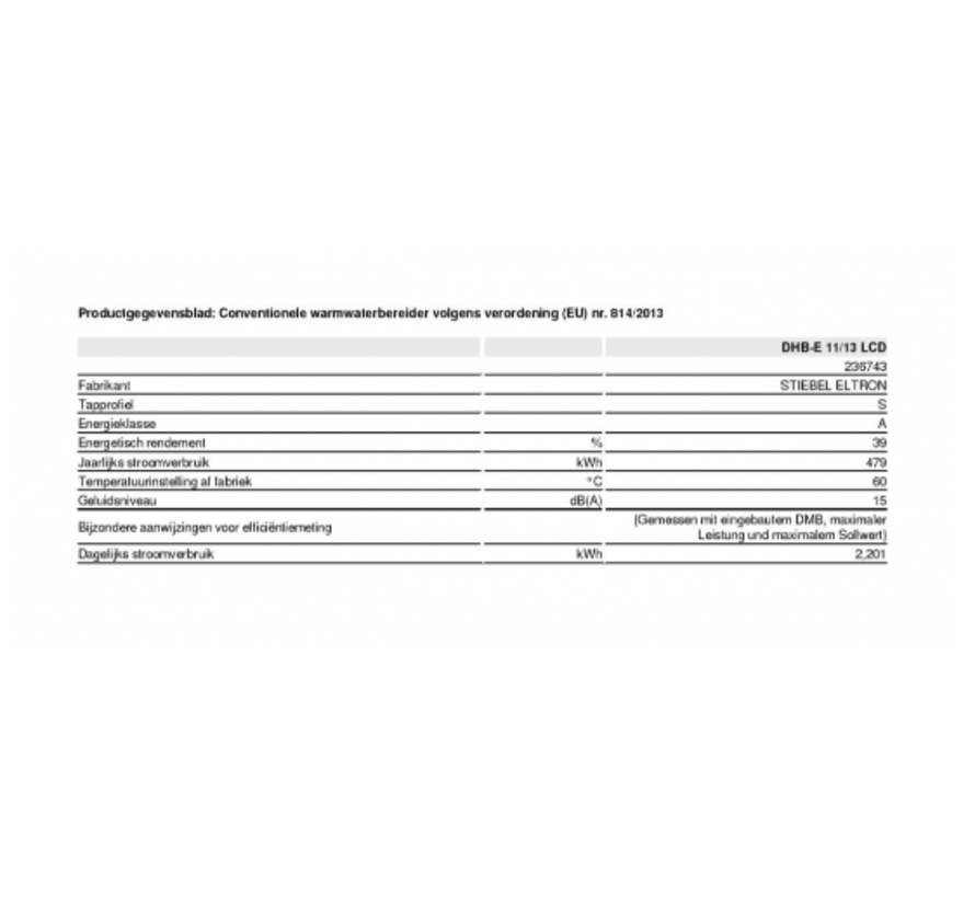 Stiebel Eltron doorstroomboiler DHB-E 11/13 LCD