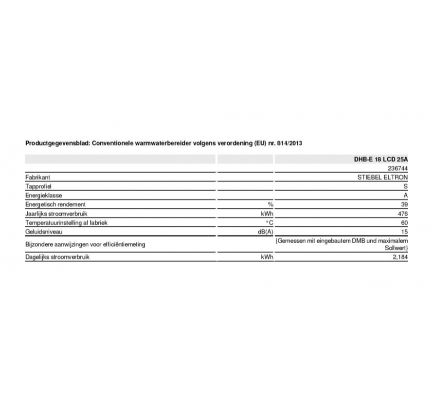 Stiebel Eltron doorstroomboiler DHB-E 18 LCD 25A