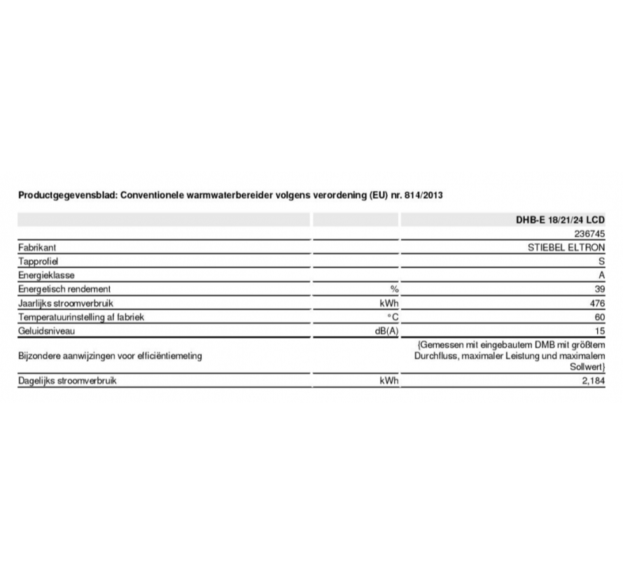 Stiebel Eltron doorstroomboiler DHB-E 18/21/24 LCD
