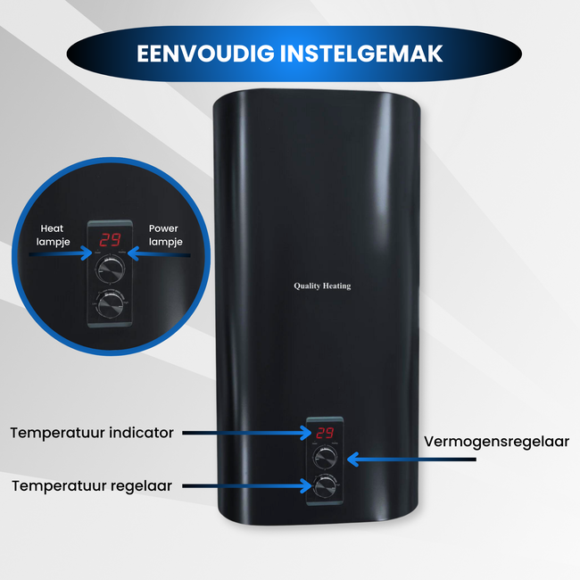 Quality Heating 100 Liter QH dual elektrische boiler met mechanische bediening