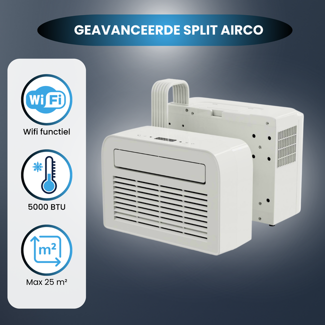 Quality Cooling Split airco caravan 5000BTU Wifi Quality Cooling - Energieklasse A