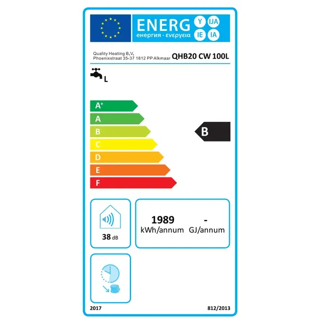 Quality Heating 100 Liter QH dual elektrische boiler met mechanische bediening