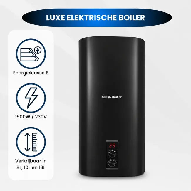 Quality Heating 80 Liter QH dual tank elektrische boiler met digitale bediening
