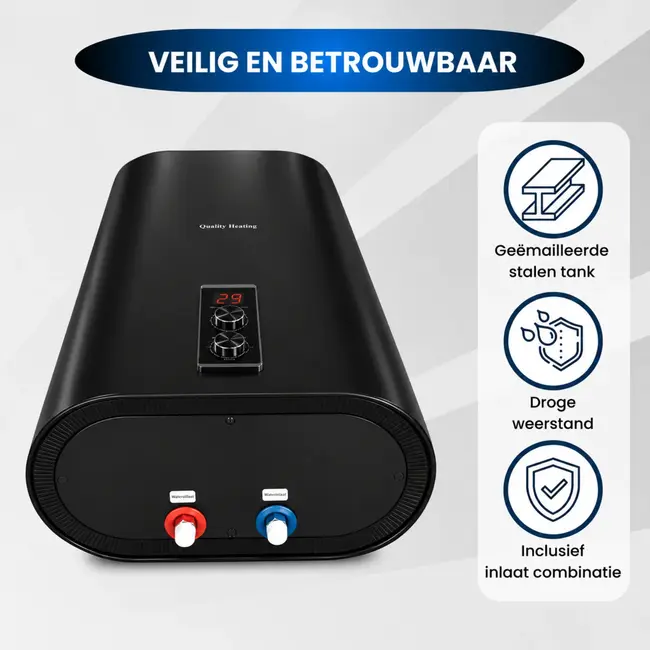 Quality Heating 80 Liter QH dual tank elektrische boiler met digitale bediening