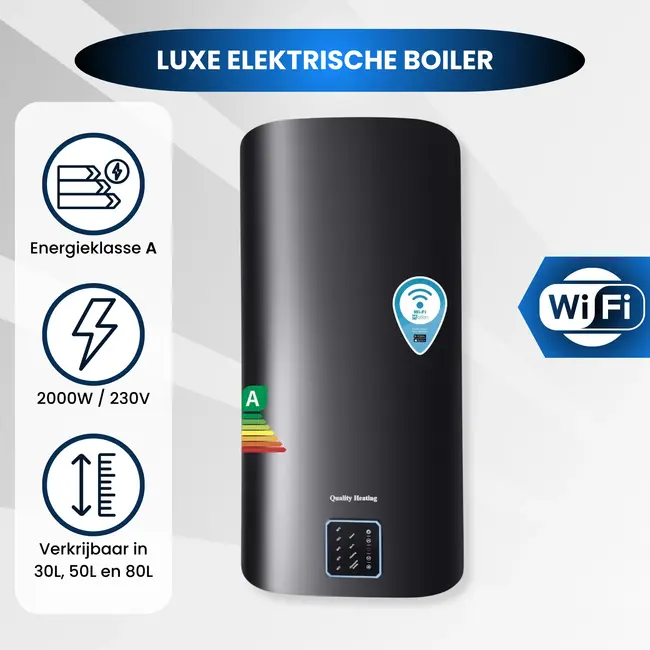 Quality Heating 30 Liter Performance QH Wifi dual elektrische boiler met digitale bediening