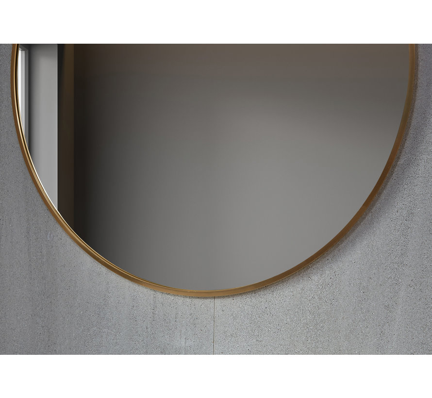 Spiegel rond 80 cm met gouden frame