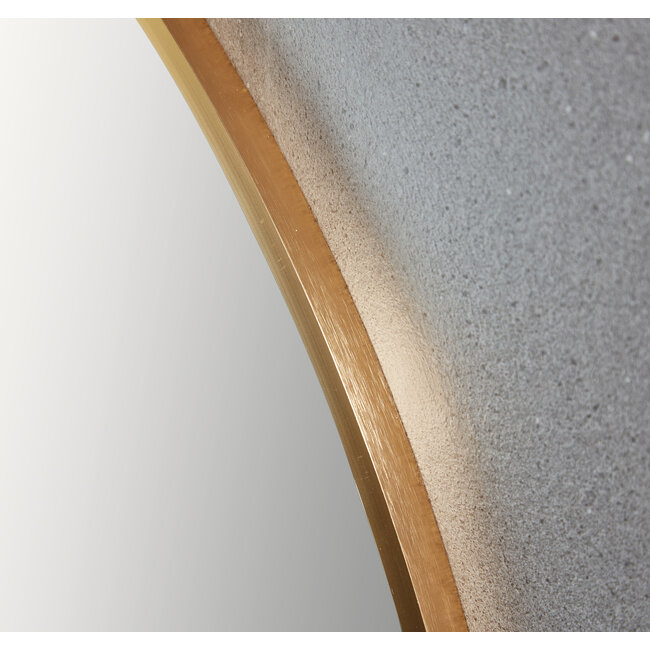 Spiegel rond 80 cm met koperen frame