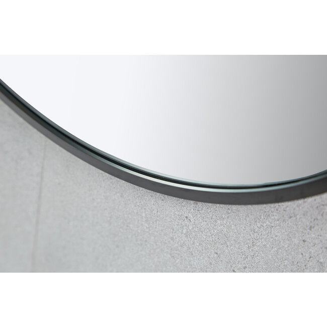 Spiegel rond 80 cm met zwart frame