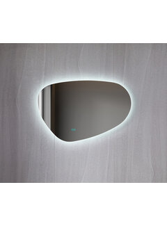 Spiegel asymmetrisch organische led verlichting en anti-condens 90 cm breed en 60 cm hoog