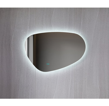 Spiegel asymmetrisch organische led verlichting en anti-condens 120 cm breed en 75 cm hoog