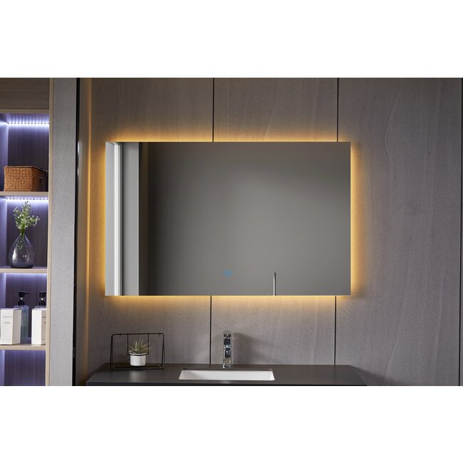 Spiegel frameloos met led, anticondens 60 x 100 cm