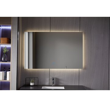 Spiegel frameloos met led, anti-condens 75 x 140 cm