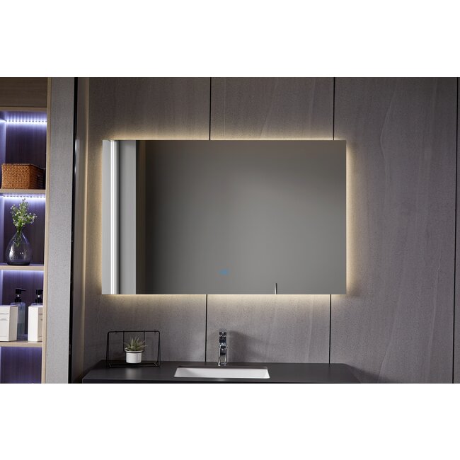 Spiegel frameloos met led, anti-condens 75 x 140 cm