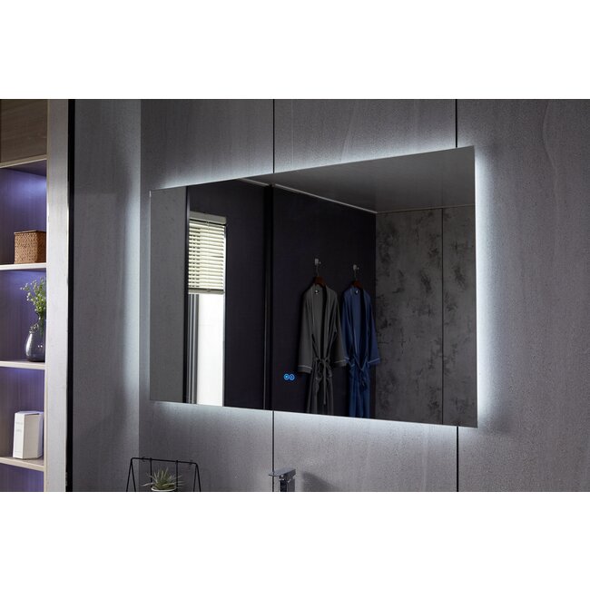 Spiegel frameloos met led, anticondens 60 x 60 cm