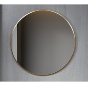 Spiegel rond 100 cm met gouden frame