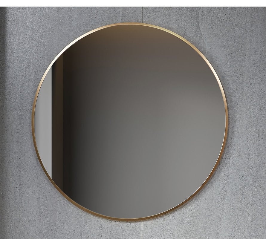 Spiegel rond 100 cm met gouden frame