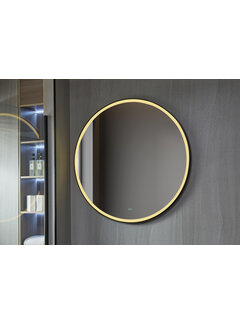 Bella Mirror Spiegel rond 120 cm met zwart frame, led verlichting en anti-condens