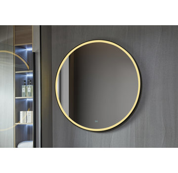 Bella Mirror Spiegel rond 80 cm met zwart frame, led verlichting en anti condens