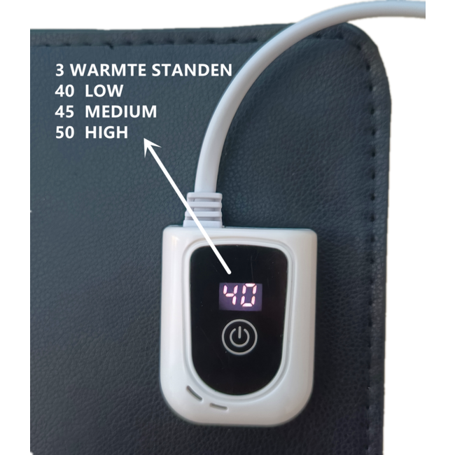 QH-BV Serie infrarood bureau-onderlegger zwart 40 x 80 cm vermogen instelbaar