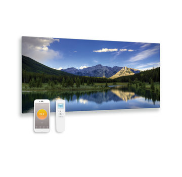 Quality Heating Bedrukt glazen infrarood paneel met wifi en remote control Zwitserland 119x59 700Watt