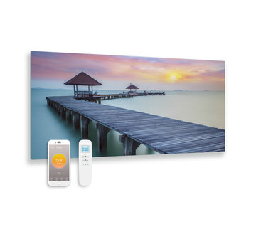 Quality Heating Bedrukt glazen infrarood paneel met wifi en remote control pier 119x59 700Watt