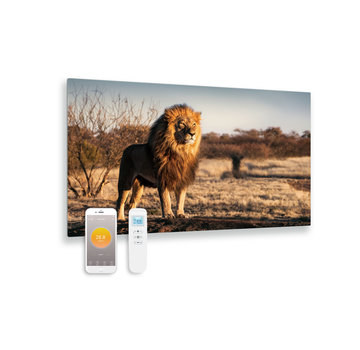 Quality Heating Bedrukt glazen infrarood paneel met wifi en remote control leeuw 100x59 580Watt