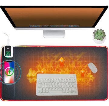 Quality Heating Verwarmde bureau onderlegger met draadloos oplaad functie en led