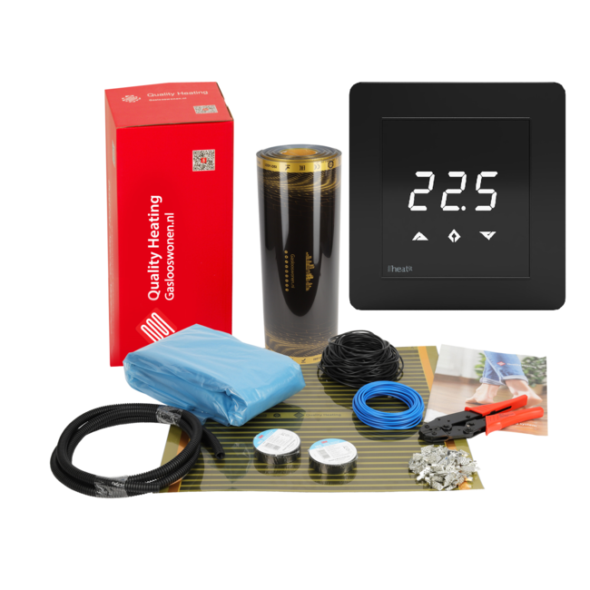 100 cm - 140Watt m² folie set z-wave domotica wit of zwart