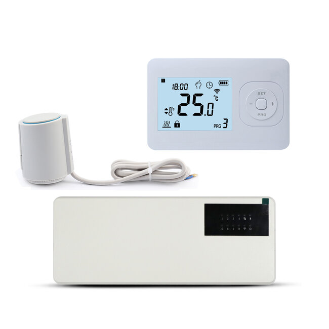 Quality Heating - Serie QH-W - Set - Vloerverwarming zoneregeling - Draadloze regeling - Thermostaat