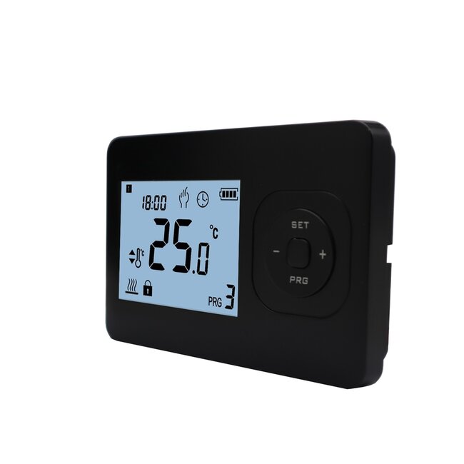 CV Klokthermostaat - Digitaal - Aan/Uit - Zwart