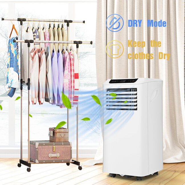 Mobiele airco Wifi ontvochtigen en ventileren met raamafdichting en luchtreiniger 7000btu
