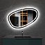 Spiegel asymmetrisch inbouw led verlichting en anti-condens 90cm breed en 60cm hoog