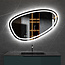 Spiegel asymmetrisch inbouw led verlichting en anti-condens 120cm breed en 75cm hoog
