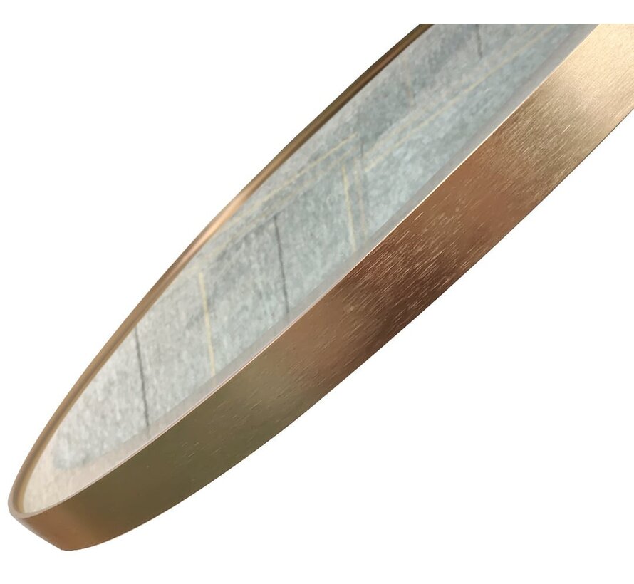 Smart spiegel rond 80cm gouden frame met led verlichting, anti-condens en wifi