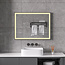 Spiegel met zwart frame, led, anticondens 60 x 60 cm