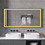 Spiegel met zwart frame, led, anticondens 75 x 125cm