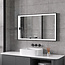 Spiegel met zwart frame, led, anticondens 60 x 100 cm