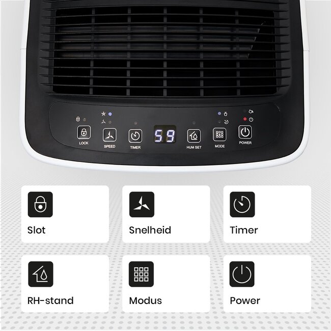 Slimme luchtontvochtiger compact 12 Liter Wifi met carbon filter