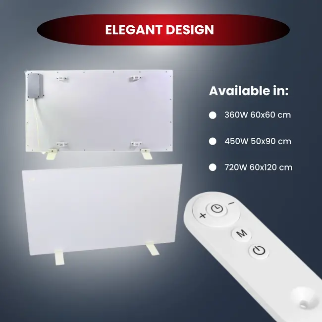 QH-SP Wifi remote control verplaatsbaar infraroodpaneel 360, 450 en 720Watt